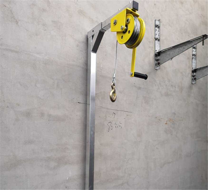 Lifting Crane Tool for Air Conditioner, Galvanized Outside Installation Conditioner Bracket Crane Lift Special Hanger Pulley MINGPING(Rope 15 Meter)