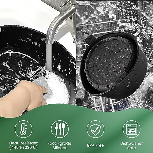Silicone Slow Cooker Liner fit 7-8 Quart, Thickened Foldable Crockpot Liners Oval Crock-Pot, Reusable Leakproof Crock Pot Liner BPA Free Dishwasher Safe