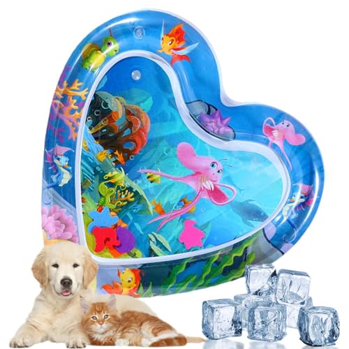 Alfombra De Juego De Agua Sensorial Para Gatos,Alfombra De Juego De Agua Para Gatos,Alfombra de agua para mascotas - Innovadora estera con Sensor de agua con peces, estera de juego de agua para gatos,
