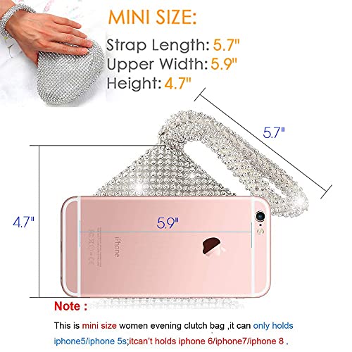 Jian Ya Na Fashion Women Rhinestone Trihedral Clutch Evening Bag Bling Zipper Wedding Purse #TOP3