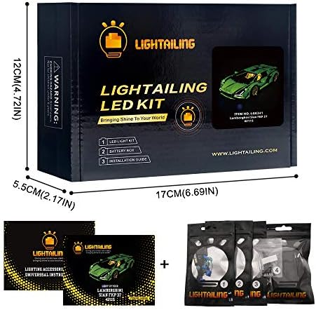LIGHTAILING Light Set For (Technic Lamborghini Sian FKP 37) Building Blocks Model - Led Light kit Compatible With Lego 42115(NOT Included The Model)