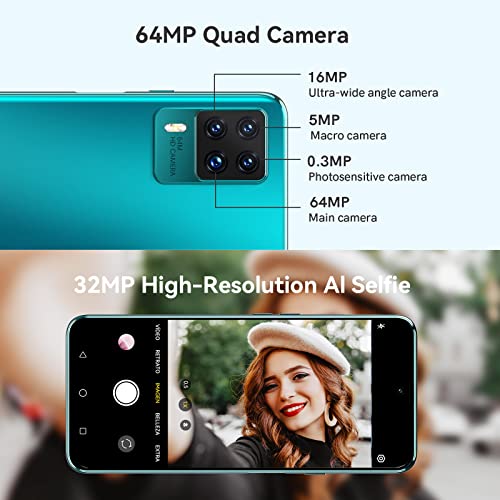 Cubot X50 Smartphone 8Gb 128Gb, 6.67" Fhd+ Display 64Mp Quad Camera, 4500Mah Battery, Support At&T, T-Mobile, 4G Dual Sim, Nfc, Face Id Green #TOP2