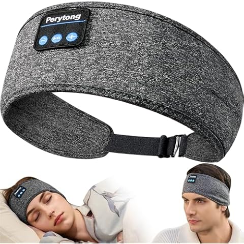 Perytong New Sleep Headphones Adjustable Bluetooth Headband Headphones Wireless Earbuds Earphones with HD Stereo Speakers Cool Gadgets Gifts for Sleeping Sports Workout Jogging Yoga Mom Men Women Cover
