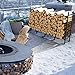 5.3ft Outdoor Indoor Firewood Rack Holder for Fireplace Wood Storage, Adjustable Fire Log Stacker Stand, Heavy Duty Logs Stand Stacker Holder for Fireplace Metal Lumber Storage Carrier Organizer