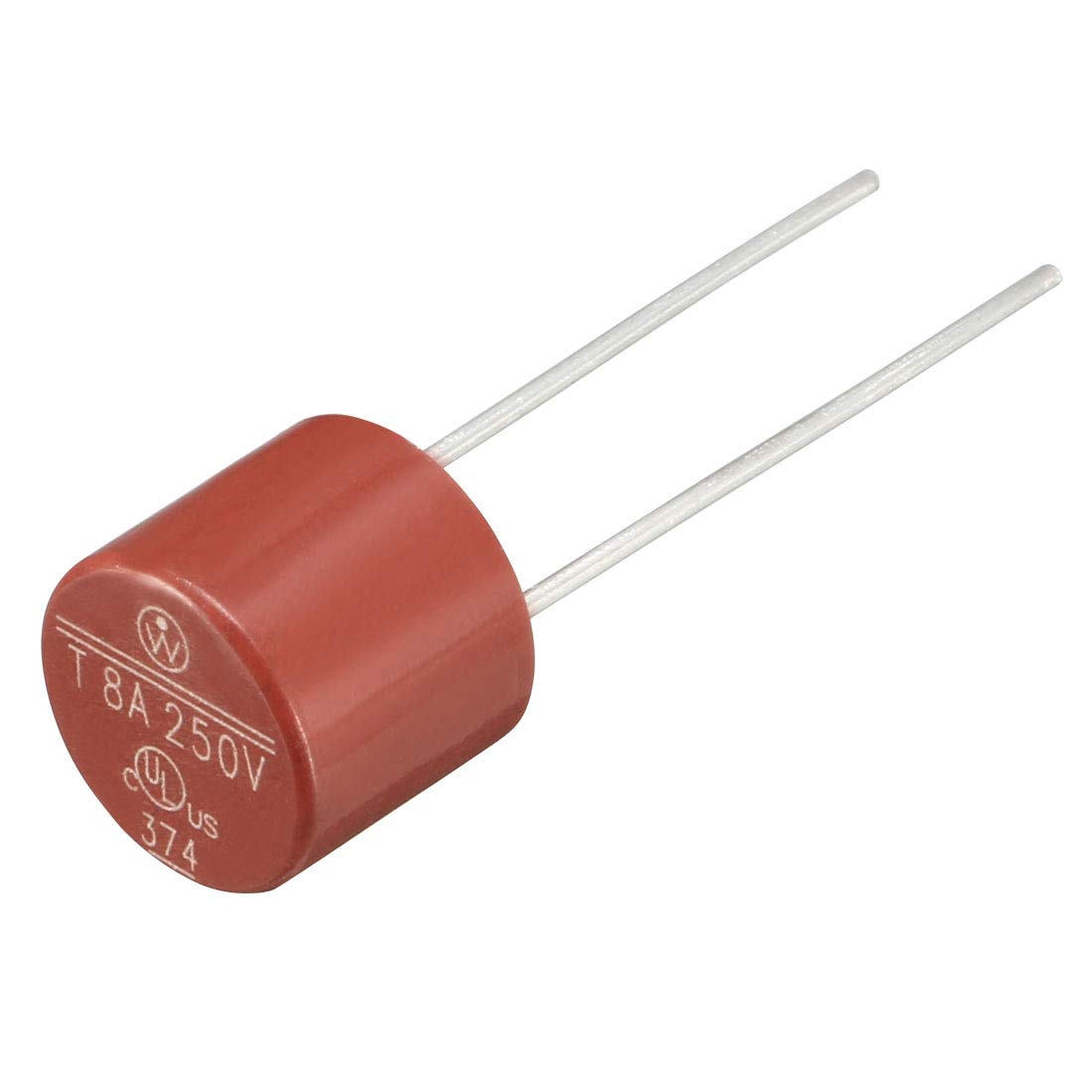 Uxcell 10Pcs DIP Mounted Miniature Square Slow Blow Micro Fuse For Electronic Pcb T8a 8a 250v Red