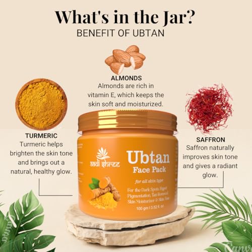 Image of Ubtan Face Pack with Turmeric & Saffron for Normal to Oily Skin For Men & Women-100gm