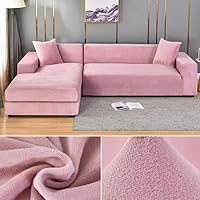 YAHUO Fluwelen pluche L-vormige bank fluwelen hoezen voor woonkamer elastische bank hoes chaise longue hoek stretch sofa cover elastisch YAHUO Fluwelen pluche L-vormige bank fluwelen hoezen voor woonkamer elastische bank hoes chaise longue hoek stretch sofa cover elastisch