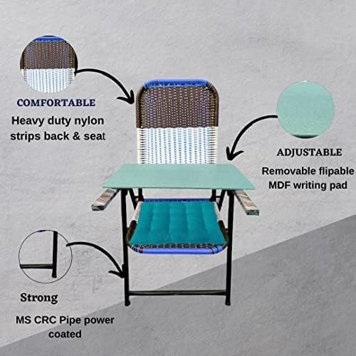 Image of Industries Seating Furniture Folding Plastic. Chair with Strong Square Handle+Free 6mm pad for Laptop and Reading - Multicolour (SDLM-10)