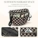 JQWYGB Bum Bag Checkered Crossbody Bags for Women Nylon Double Pockets Checkerboard Fanny Pack Fashion Sling Bag