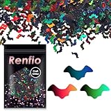 Renfio 1.75 Oz 50g Holographic Bat Confetti Glitter Bats Shape Shiny Sequin Glitters Resin Sparkle Chunky Sequins for DIY Mold Art Nail Halloween Party Supplies Holiday Decoration - Laser Black
