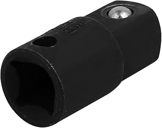 Aexit 3/8' Square Hand Operated Tools Hole 1/2' Square Head CR-V Black Extension Adapter Impact Socket Model:96as296qo612