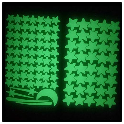 XXMK - Rumsdekoration 103pcs taket lyser stjärnorna Meteor Måne Wall Stickers Kids Vardagsrum sovrum dekoration Dekaler glöder i mörka 3D Klistermärken Bright Room Decoration (Color : Green)