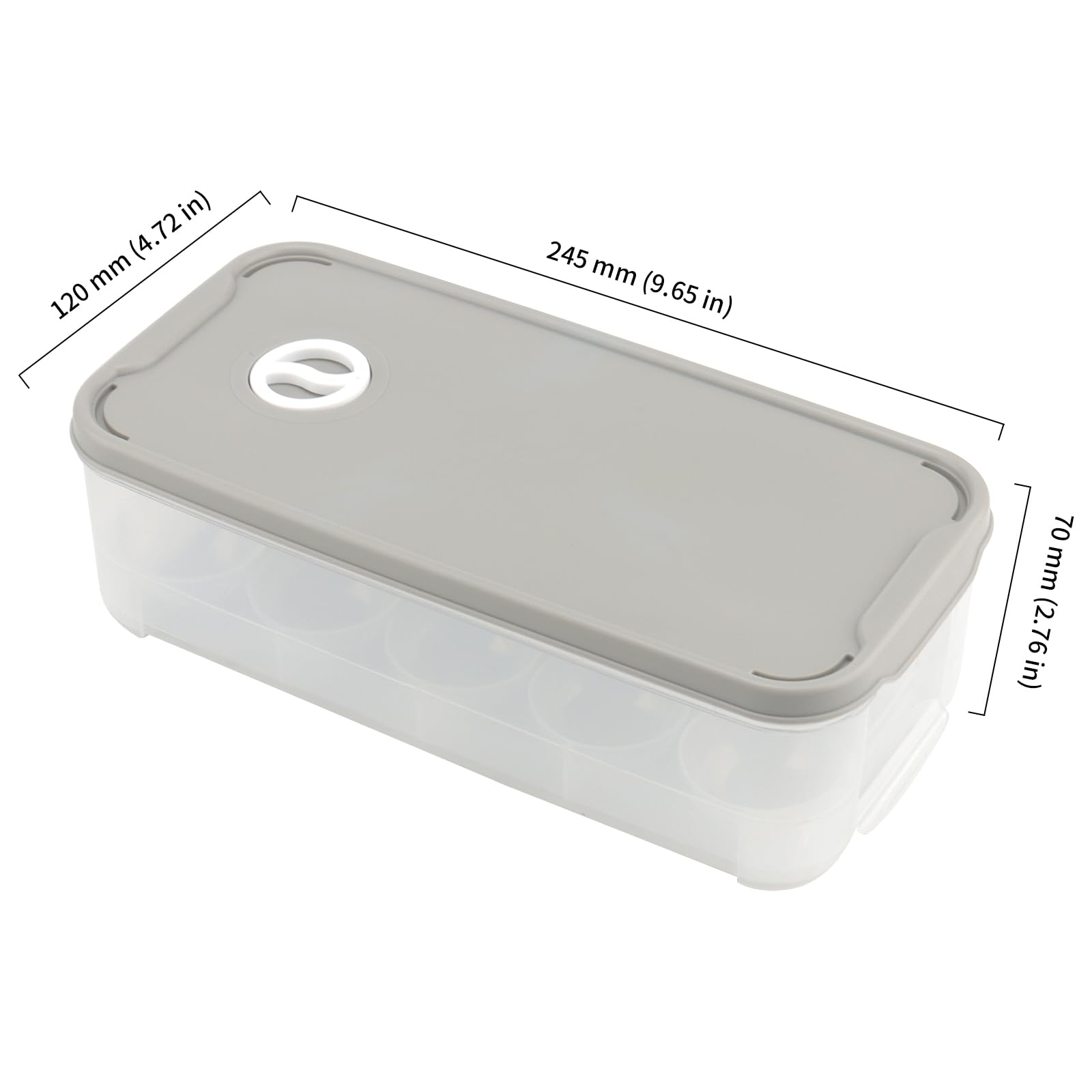3 contenitori per uova da 10, trasparenti con coperchio, in plastica, per frigorifero, impilabili per la cucina