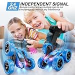 Remote Control Car, RC Cars Toys for Kids Ages 6-12, 4WD Stunt Car with LED Lights & 360° Flips, 2.4GHz, Upgraded USB-C Modular Batteries, 8-10 Year Old Boys Birthday Gift 1-Blue - Image 3