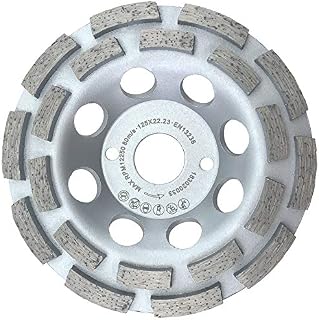 PRODIAMANT Premium Diamond Cup Grinder 125mm Concrete Universal 125 mm 5 inch x 22.2 mm Grinding Wheel Double Row