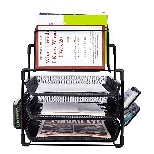 AmazonBasics All-In-One Wire Mesh Desk Organizer, Black