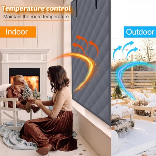 Image of Pet Room Window Insulation,61x70.8in Durable Cover,Chew Resistant Oxford Cloth,Temperature Regulation for Dog Rooms and Cat Enclosures