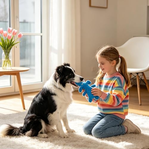 Quietschende Hundespielzeuge- Plüsch- Spielzeug mit beruhigendem Klang für Hund | Welpe Kauspielzeug | für den Einsatz im Innen- und Außenbereich Bereicherung Spielzeit Familie Home Bewegung-2