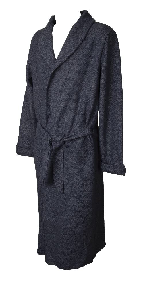 RAGNO Vestaglia da camera uomo lunga incrociata con tasche e cintura invernale eco punto milano di misto cotone articolo U588NR, 402F Fantasia carta zucchero, Taglia 50