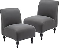 Vista 25 de Funda para silla sin brazos, elástica, de elastano, extraíble, jacquard, antideslizante, para silla de acento sin brazos, protector de muebles