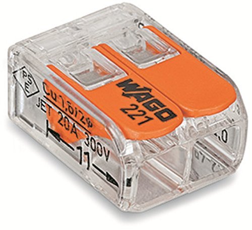 WAGO 221-412 2-Conductor Compact Operating LEVERS PER Unit/Each Splicing Connector Transparent HOUSING