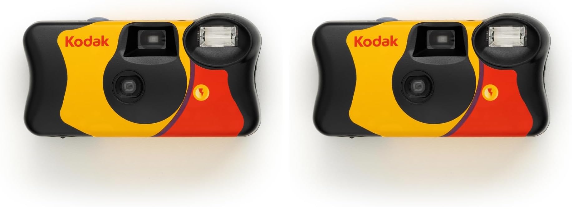 Kodak Fun Saver 27+12 3920949 Einwegkamera (3m Blitzbereich, 135 Film-Format, 800 Film Sensitivity (ISO), 39 Anzahl Bilder) gelb/grau/rot, 35mm (Packung mit 2)