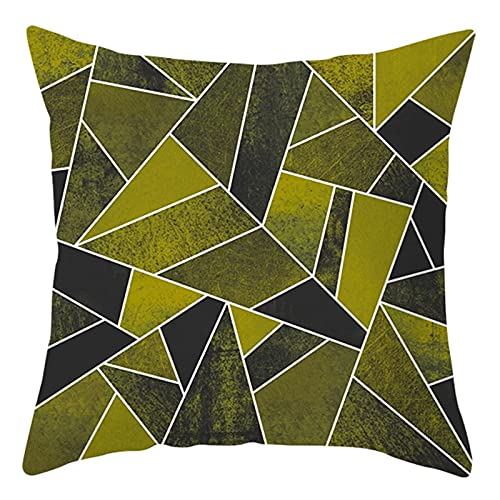 Image of Lieson Cushion Pillow Covers for Living Room, 1Pcs 18x18 Pillow Cover Outdoor Outdoor Pillow Covers Dark Grey Olive Green 45x45cm Grid Geometric, Polyester