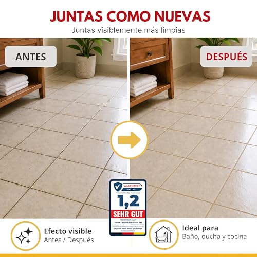 Miniatura 3 de Ispar Reparación De Juntas Beige, 250g - Lechada Lista Para Usar En Baños Y Cocinas, Masilla Impermeable Para Azulejos - Con Espátula