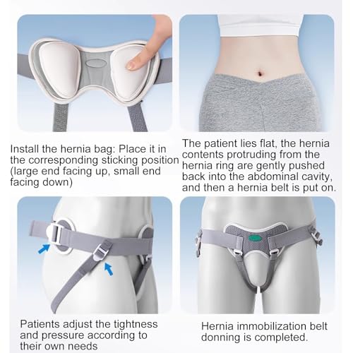 Faja para hernia inguinal unisex ajustable con almohadillas miniatura 7