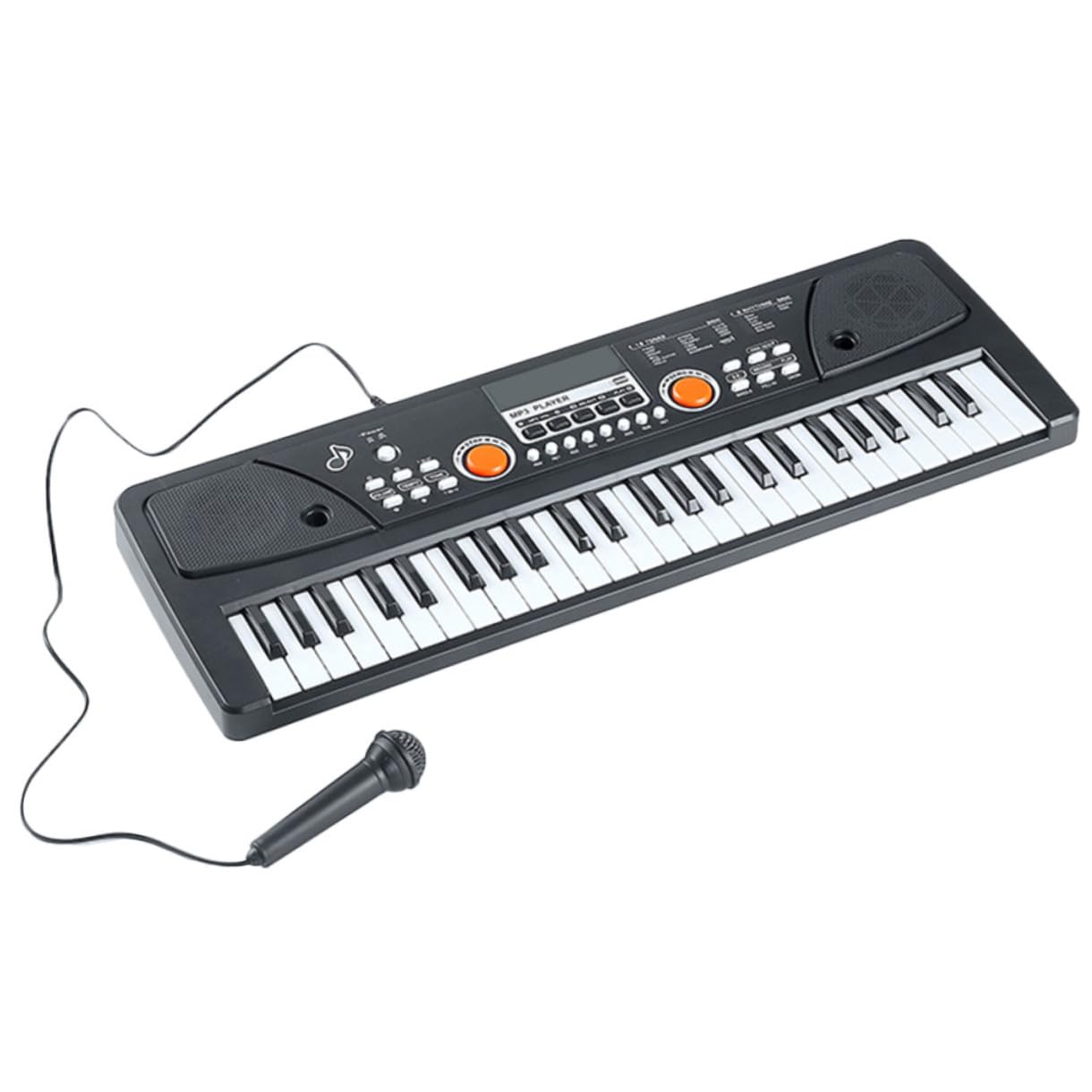 Pianola Elettrica per Ragazzo Ragazza 49 Tasti in Plastica, Giocattolo Musicale Multifunzione Microfono, per Apprendimento e Divertimento a Natale o Compleanno