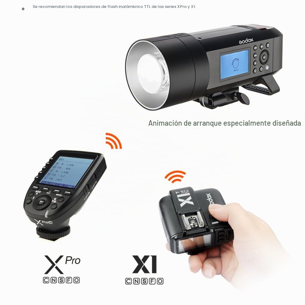Godox AD400Pro AD400 Pro 400W Todo-en-Uno Profesional Flash Strobe al Aire Libre con Sistema Remoto Inalámbrico TTL HSS 2.4G para Nikon Canon Sony Fuji Olympus, Panasonic (AD400Pro)