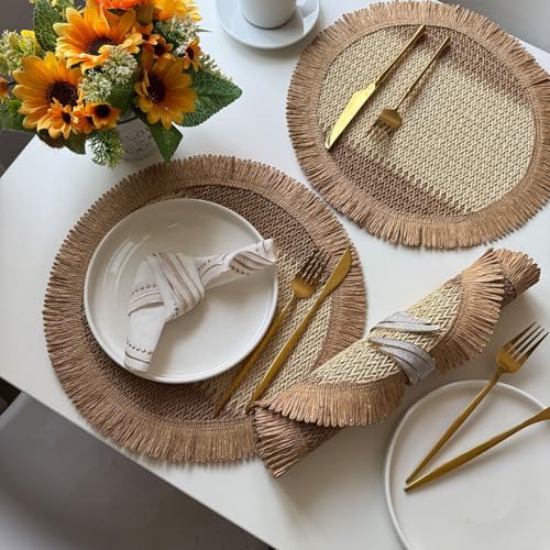 Sets de table ronds en corde de papier tressée de qualité supérieure