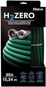 Flexon H2ZERO50CN Lightweight Fabric Garden Hose, 50 ft, Green