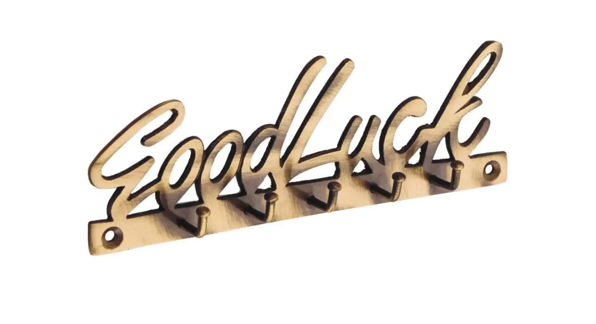 Kratidecor Designer Good Luck Brass Key Holder (Brown, Antique)