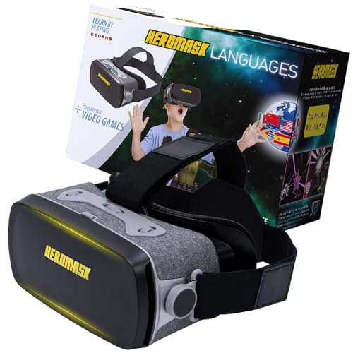 Heromask: Visore Realtà Virtuale Bambini + Giochi Educativi Inglese, Spagnolo...