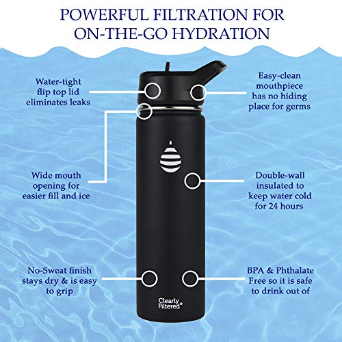 Insulated Stainless Steel Water Bottles (Black)