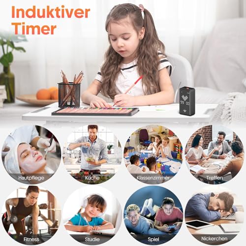 Milgeo Schwerkraftsensor-Timer, Pomodoro-Technik-Timer, Zeitmanagement-Tool, Magnetisch, Geeignet Für Arbeit, Büro, Studium, Aufgabe… – Ansicht 7