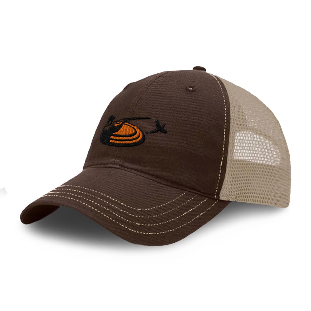 Custom Baseball Cap Trap Shooting Sport Embroidery Cotton Soft Mesh Cap Snapback, Brown Khaki Design Only, One size