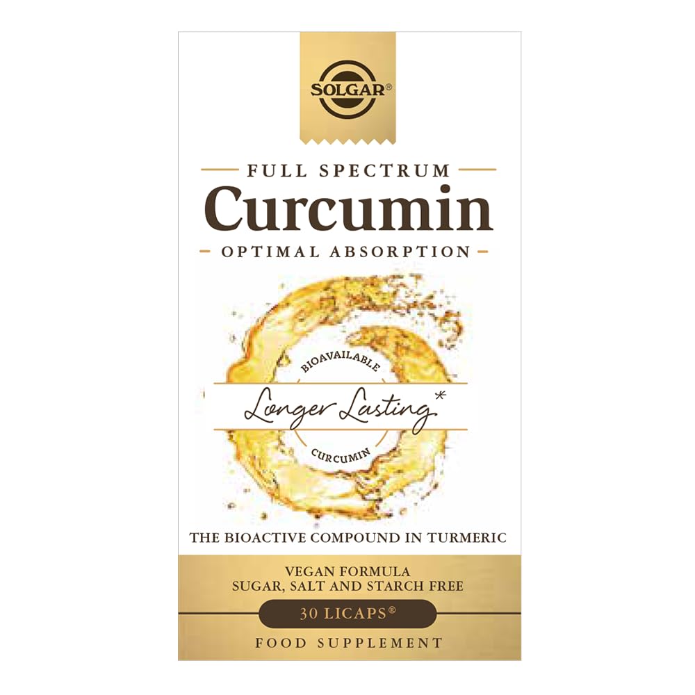 Solgar | Full Spectrum Cúrcuma | Alta Absorción y Biodisponibilidad | Apoyo Articulaciones y Movilidad, Antioxidante Natural, Bienestar Digestivo y Defensas | 30 Cápsulas Blandas