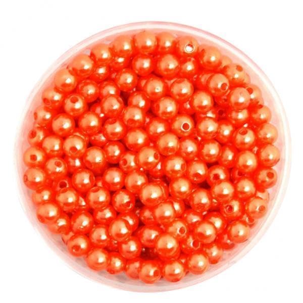 SNAPPSY 6x500pcs 6mm Round Plastic Imitation Pearl Spacer Beads DIY Craft Orange-image-16