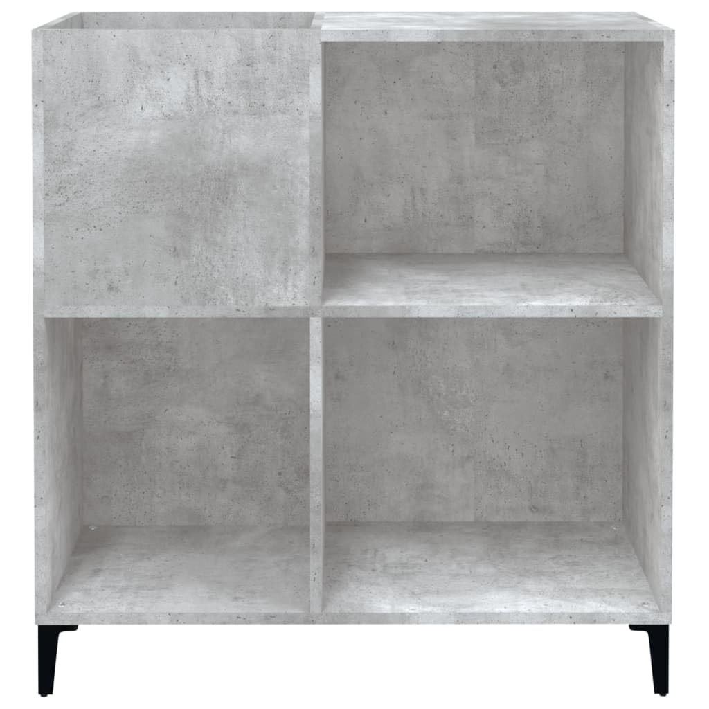 Mobile Porta Dischi Grigio Cemento 84,5x38x89 Legno Multistrato,Supporto per Giradischi,Supporto per Giradischi in Legno,Supporto per Giradischi con Spazio di archiviazione