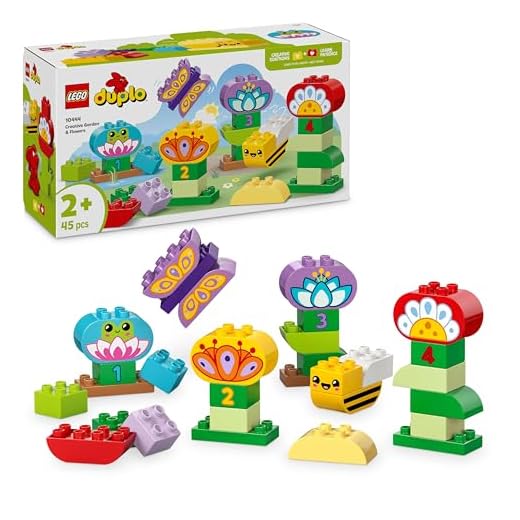 LEGO DUPLO Creative Garden & Flowers - Montessori Toys for 2+ Year Old Girls & Boys - Stacking Toy incl. Flower & Number Bricks for Fine Motor Skills Development - 10444