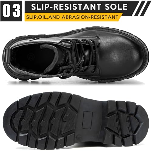 Image of Steel Toe Boots for Women Men, Waterproof Lightweight Safety Work Boots Durability Composite toe Construction Shoes with 6 inch