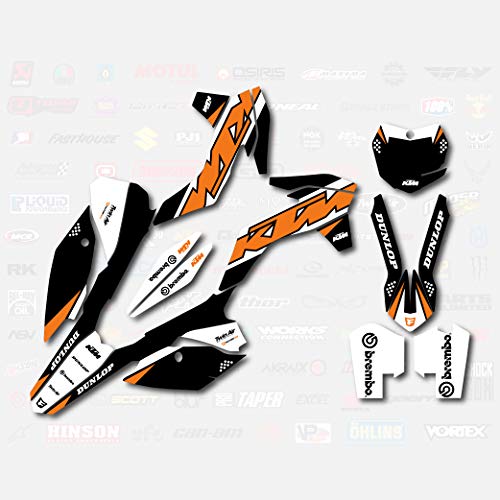 Boston Decal Works Black Orange Shift Graphics Kit fits KTM 13-15 SX SXF XC XCF 125 250 300 450