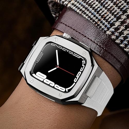 Kit de modificación de correa de reloj de acero inoxidable compatible con Apple Watch 8 3
