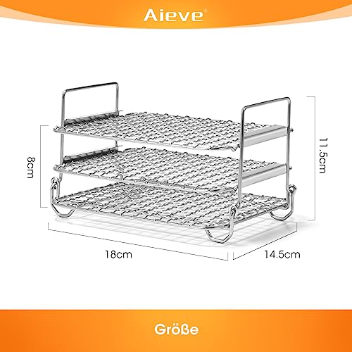 Aieve Heißluftfritteuse Grillrost Airfryer Zubehör Double Stack XL kompatibel mit Ninja AF400EU 9,5L / Ninja foodi max dual zone / SL400EUCP/ AF500EU / AF500EUCP – Bild 5