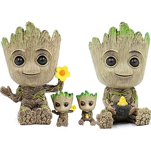 Groot Planter,Flowerpot Treeman, Groot Succulent Planter, Cute Plants Flower Pot with Hole Pen Hold - Parents und Baby Groot Model Toy is Best Birthday Gift for Kids (Parents und Baby Groot Model) Cover