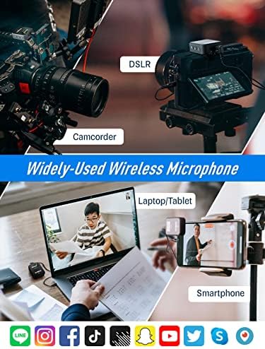 SYNCO Wireless Lavalier Microphone, G2(A2) 2.4G Clip On Lapel Mic System with TFT Display for Smartphone Tablet Camera DSLR Youtube Live Streaming Vlogging, Wireless-Lavalier-Microphone G2