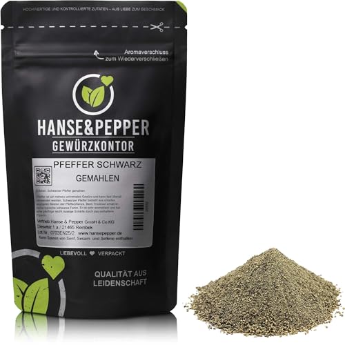 1kg Pfeffer Schwarz gemahlen Pulver Universalgewürz 1A Qualität - Gourmet Serie