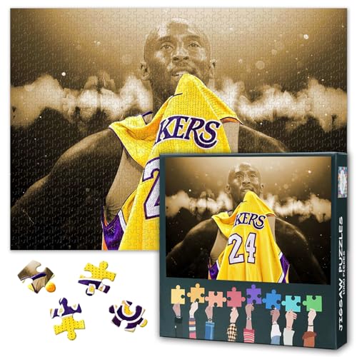 Puzzles for Adults 1000 Pieces - Kobe Bryant Jigsaw Puzzle (27.5x19.7 Inch), Mamba Mentality Basketball Player Challenging Puzzles for Adults, Family...